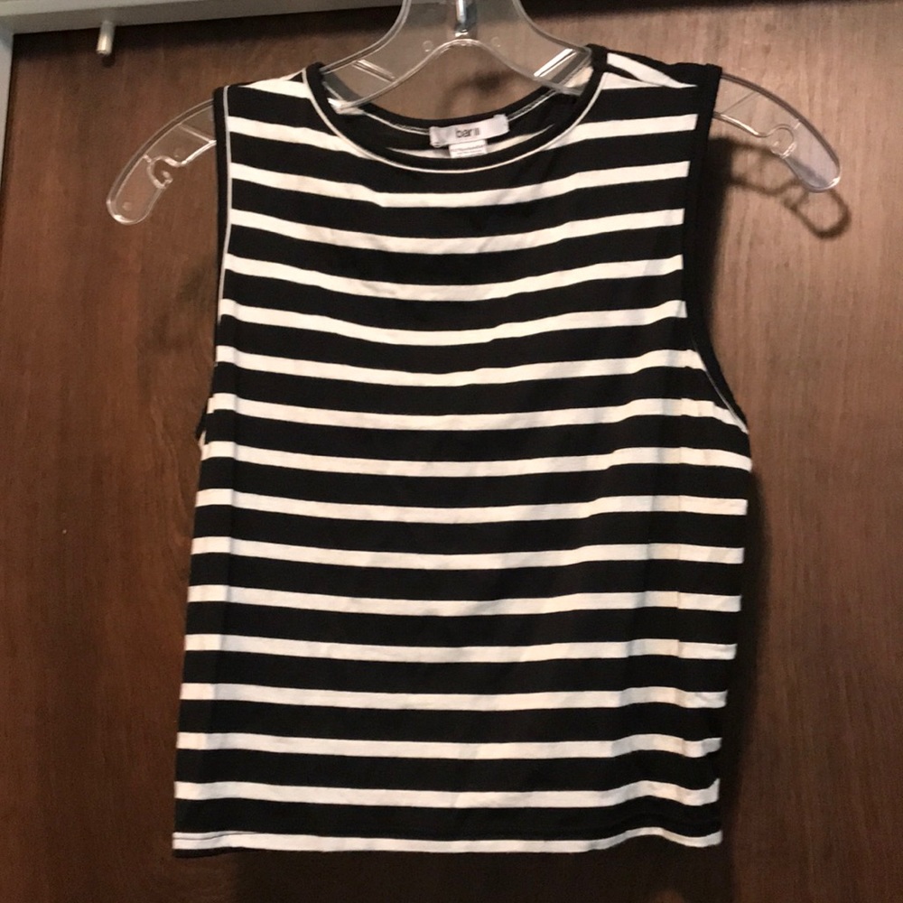 Bar III striped crop top